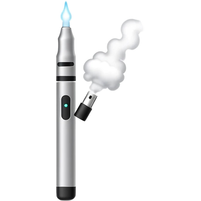 sleek vape pen emitting a small puff of vapor emoji
