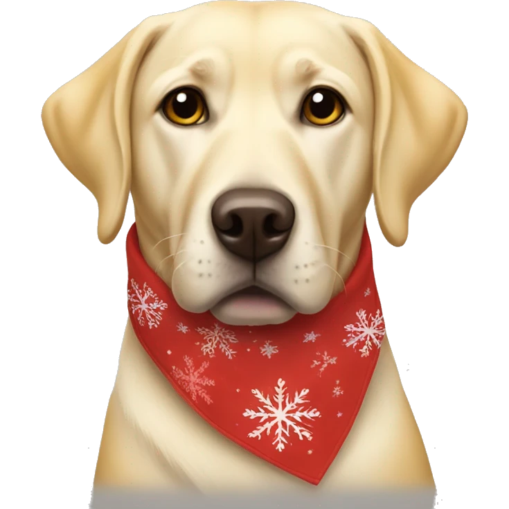 Yellow lab with Christmas bandanna  emoji