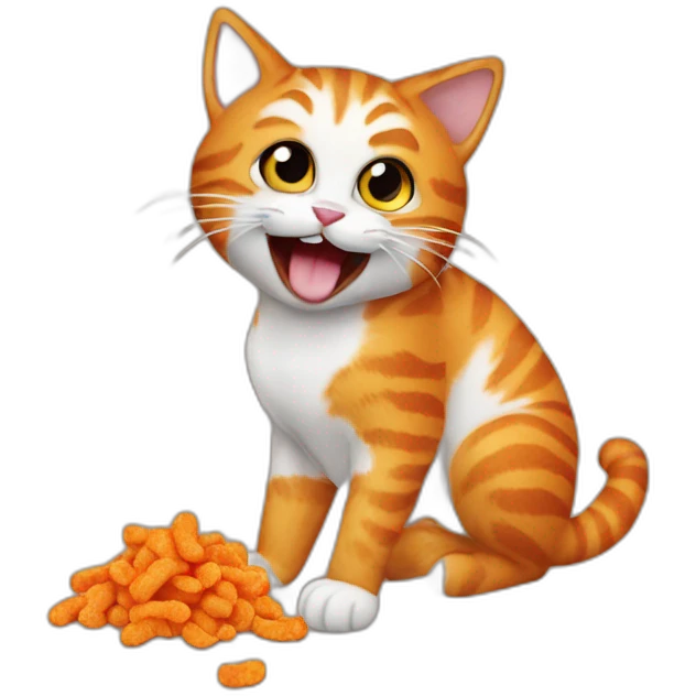 Cat eating cheetos emoji