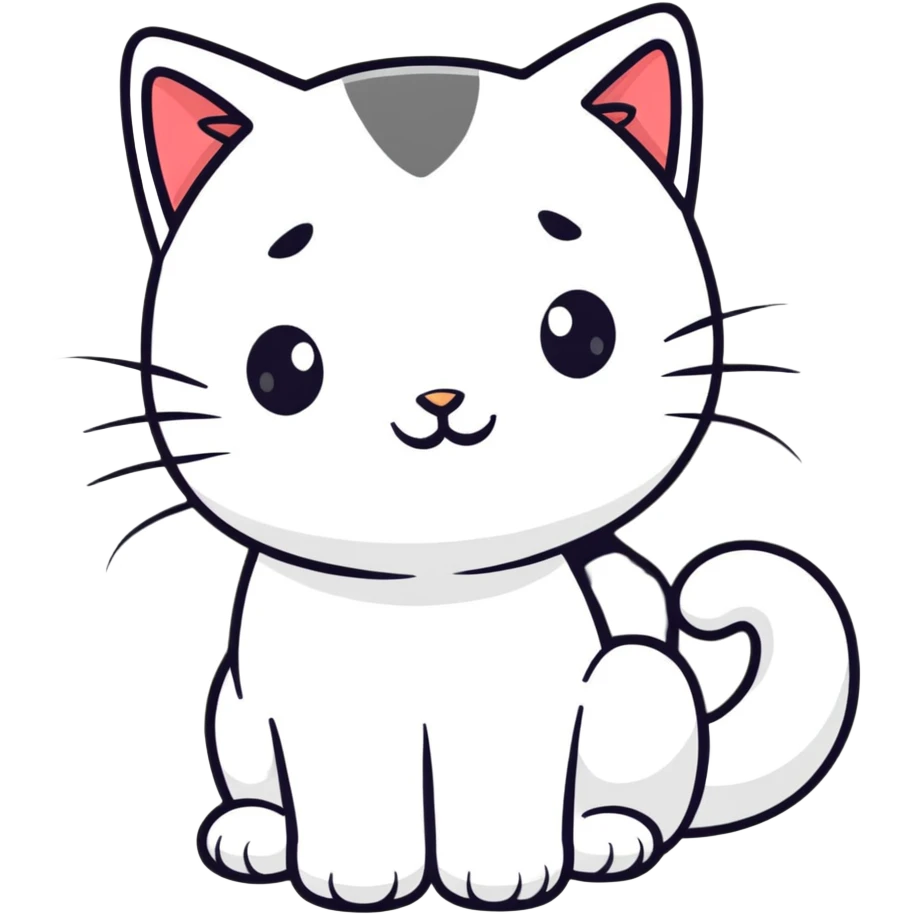 smiling white cat emoji