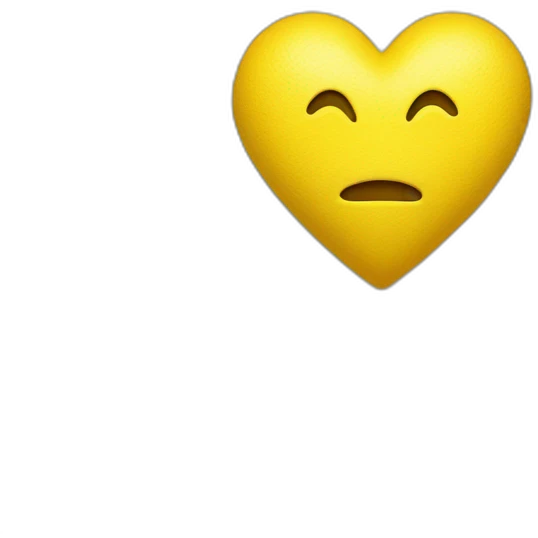 A yellow heart that there is E letter within emoji