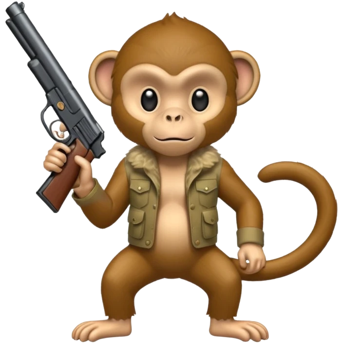 monkey holding gun emoji