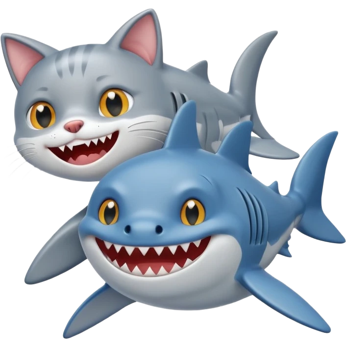 cat and shark emoji