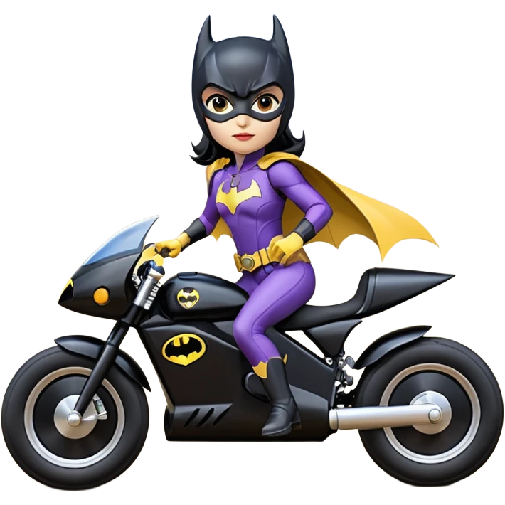 scale racing sexy fitted Batgirl’s heroically armored midnight-colored tight outfit 1970’s tv style dark knight stealthy accurate sporty safe plush deluxe off-road pursuit drifting F1 town car (black hair, shoulders back against seat) rally vehicle  emoji