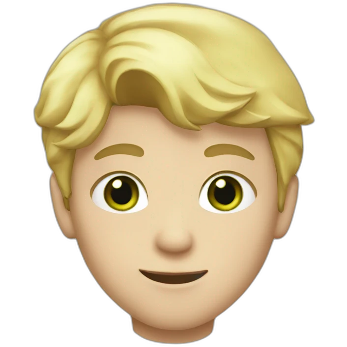 A boy with blond hair, green eyes emoji