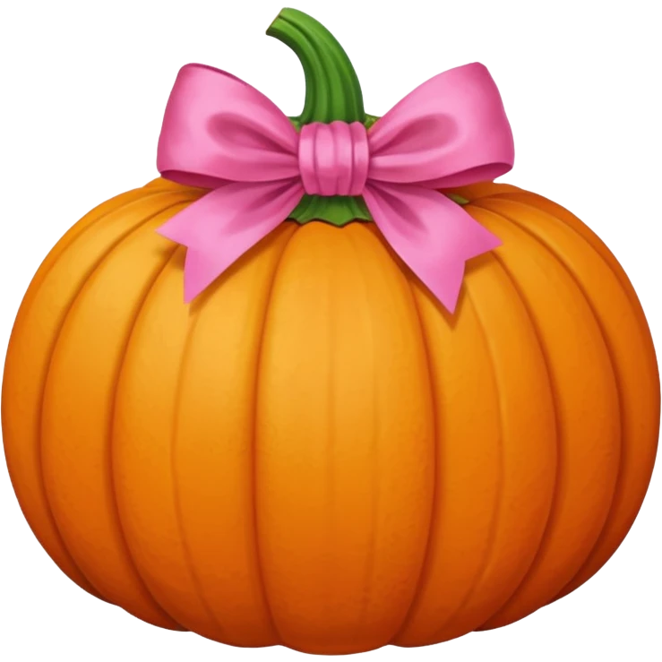 Pumkin with a pink bow emoji