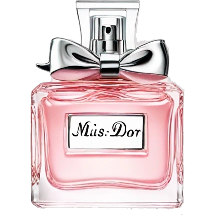 Light pink Miss Dior perfume with bow emoji