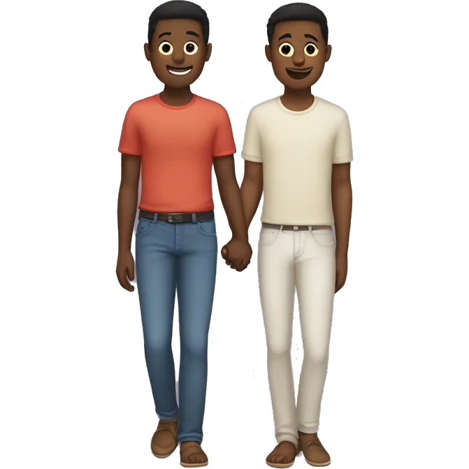 Gay couple holds hands emoji