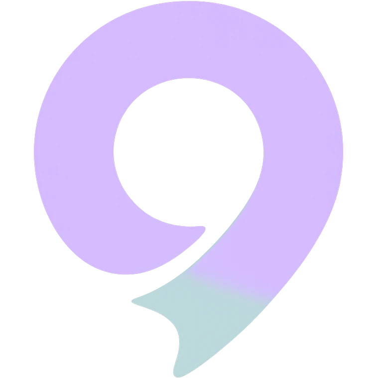 Change the logo to a pastel purple and teal color palette, keeping the modern, bold, clean, professional, abstract logo style, no text, suitable for a communication or marketing agency, with no background. emoji