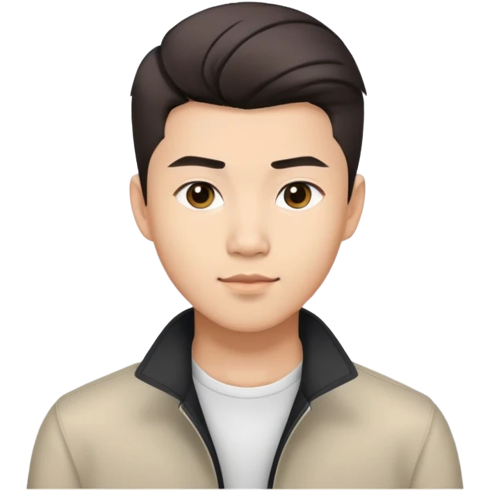 Young Asian man with modern hairstyle, professional appearance emoji