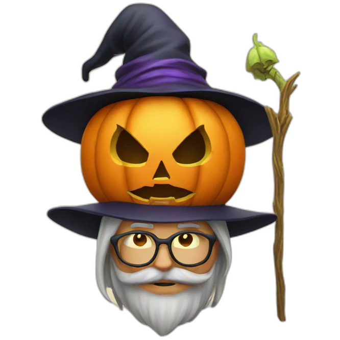pumpkin and wizard emoji