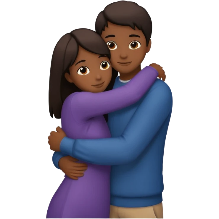 Two people comforting the other. They are facing each other. Silhouette only.  emoji