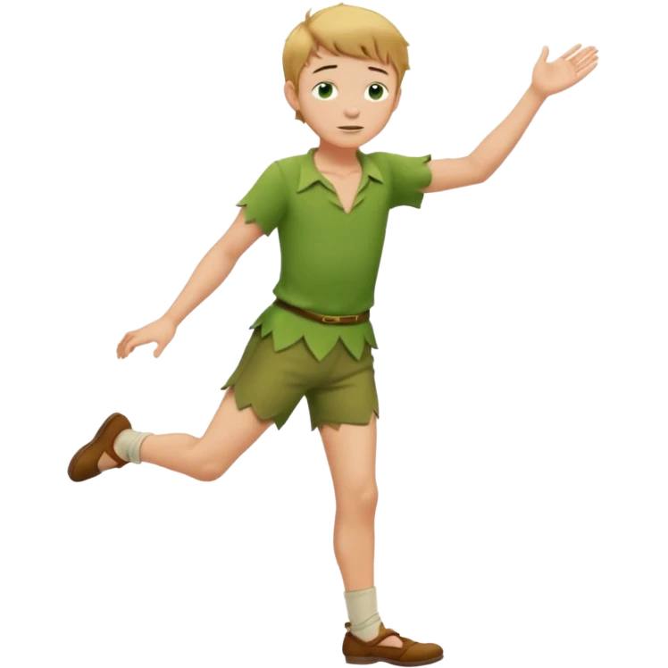 Left foot Up head into neck Peter pan emoji