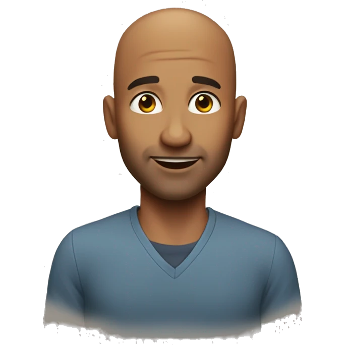 Bald headed handsome 45 year old man with shaka  emoji