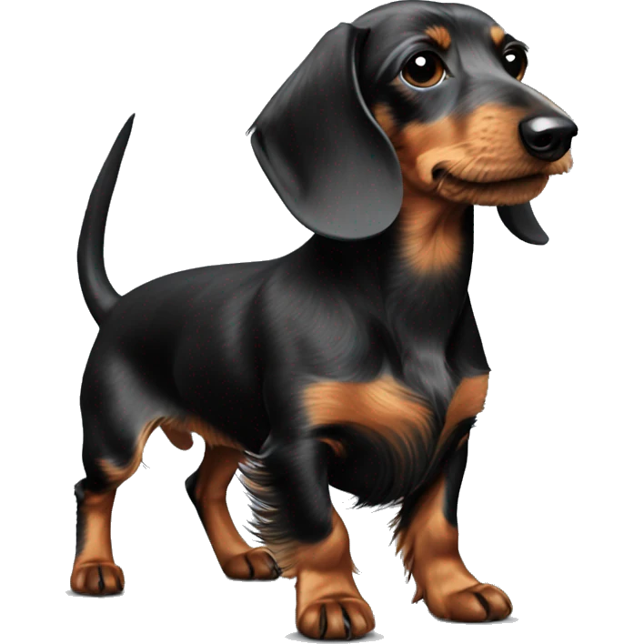 wire haired dachshund black long beard emoji