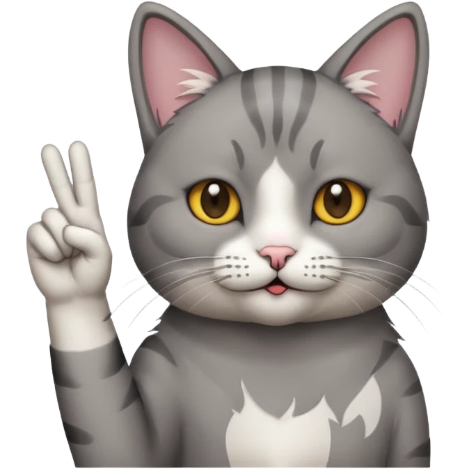 Cat giving peace sign emoji