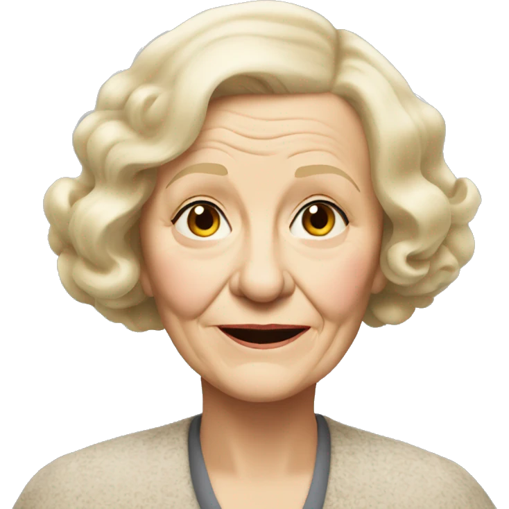 Old lady Edith blonde hair short bob  emoji