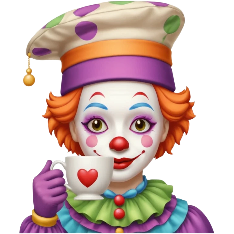 clown with tea with tea emoji