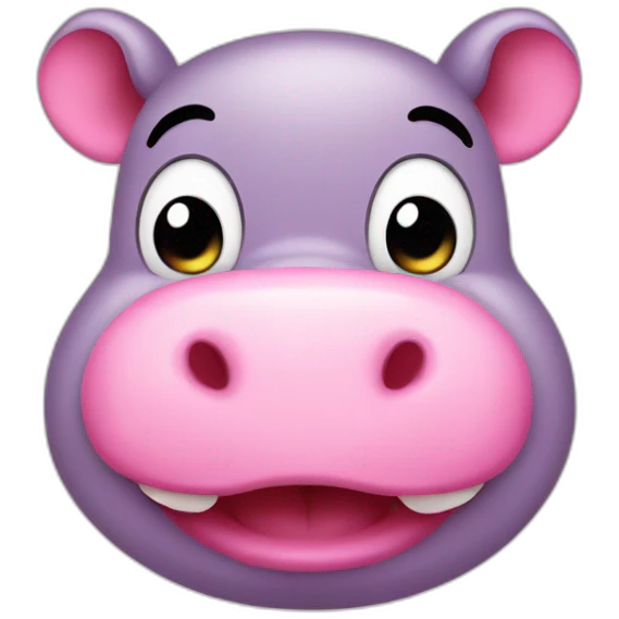 cute pink hippo showing his tongue outside emoji