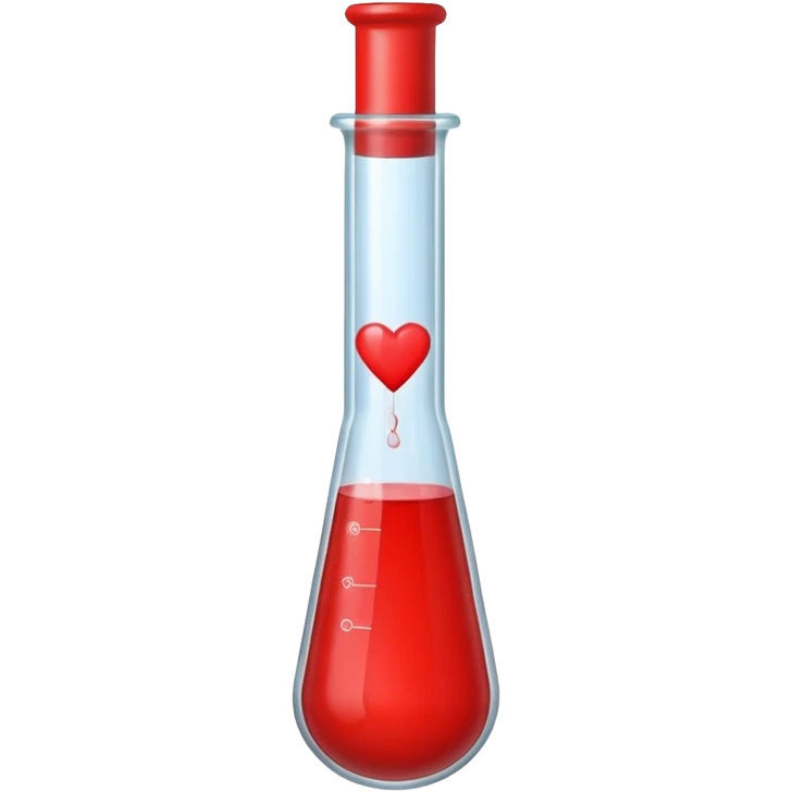 test tube with a small heart inside emoji