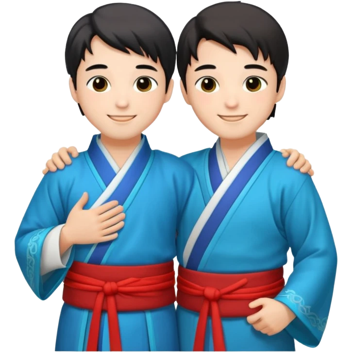two guys hugging in hanfu emoji