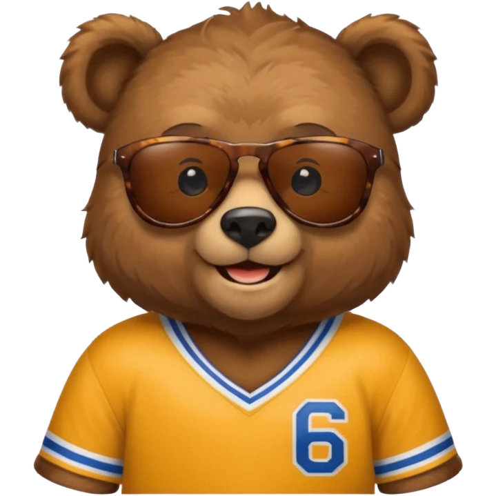 sunglasses bear with jersey emoji