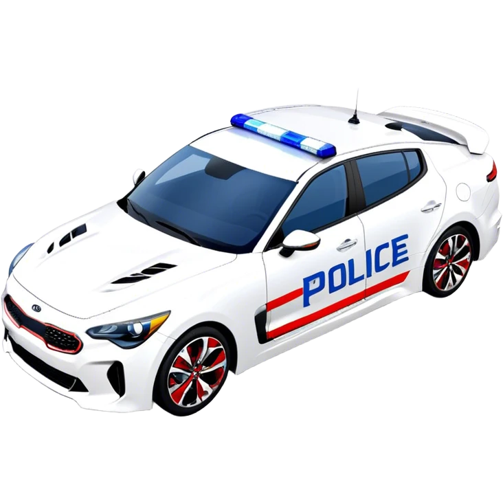 Police Car - Kia Stinger (Model Year: 2018) (Iconic Colour: White with blue and red markings) emoji