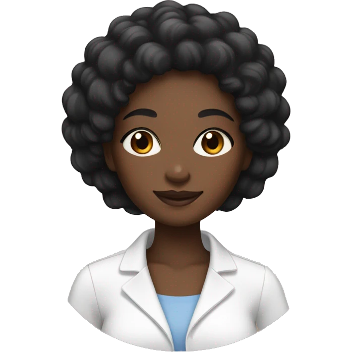 Black girl with black hair doing skin care emoji
