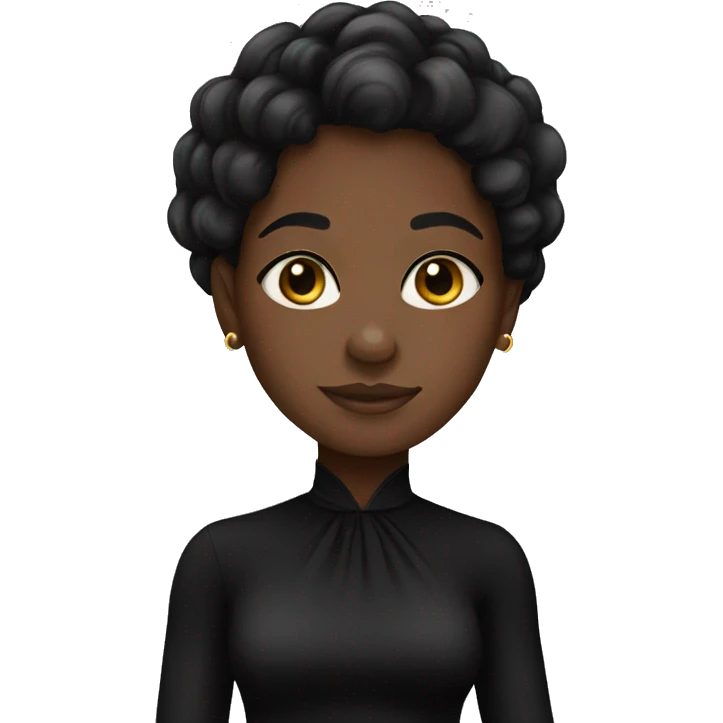Black girl in black dress emoji