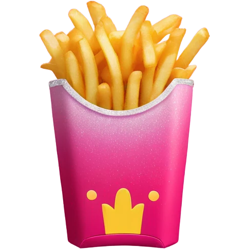 Pink ombre McDonald’s fries with glitter  emoji