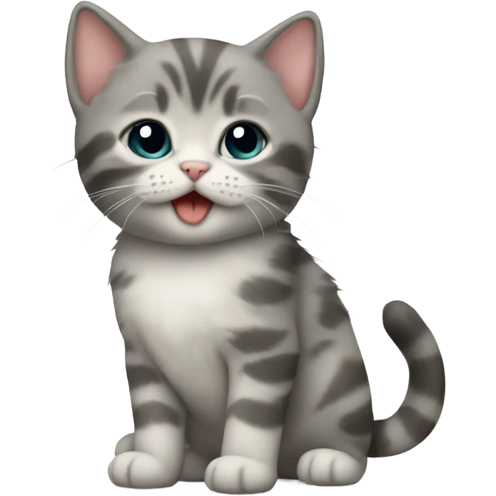 Kitten with a bis emoji