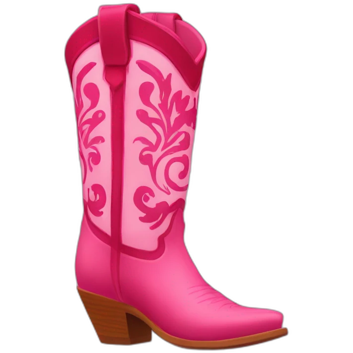 Pink santiag boot originally with red pattern emoji