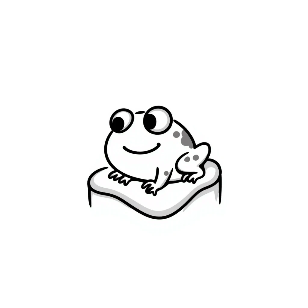 frog in ice, hand drawn doodle style emoji