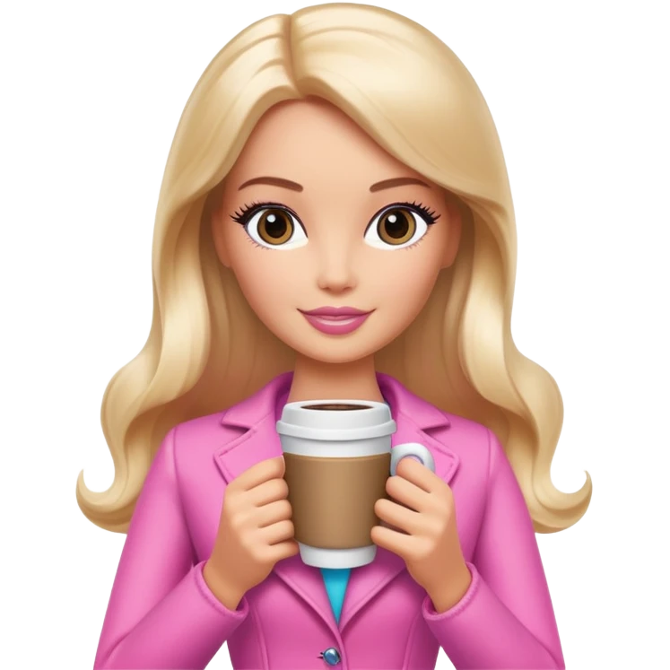 Me as a Barbie with a coffee  emoji