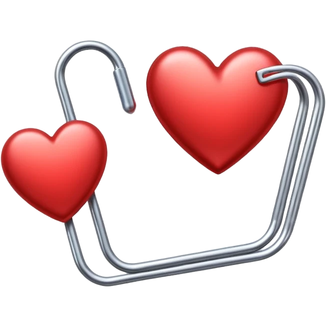 paper clip and heart on top emoji