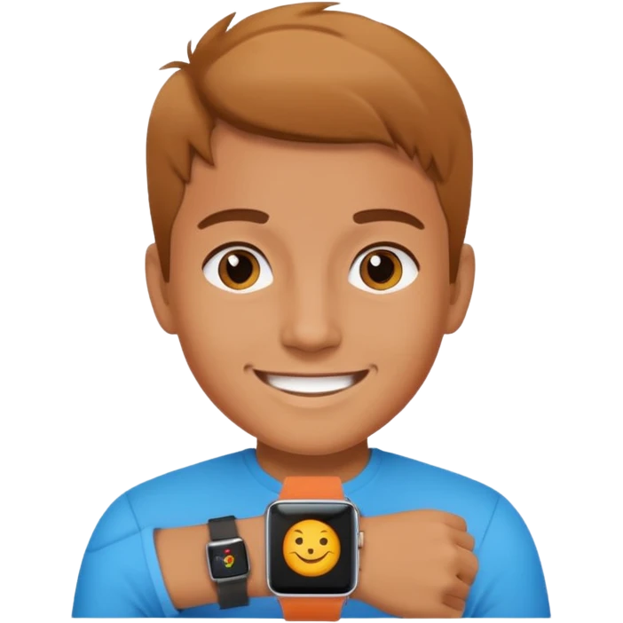 Young person wearing a smartwatch emoji