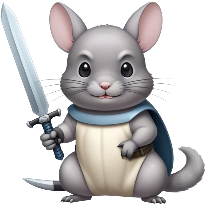 Chinchilla with a buster sword emoji