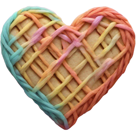 Cookie heart with yarn emoji