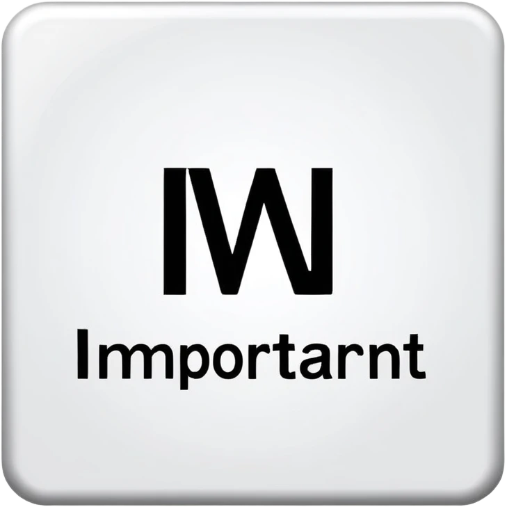 Writing of the word "important" on a sign emoji