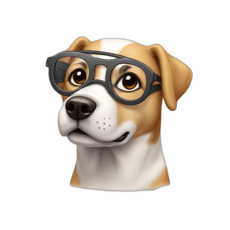 Chien avec lunette emoji