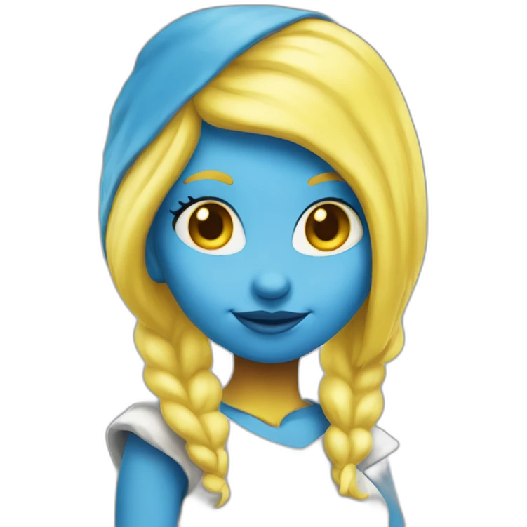 smurfette, blue skin, yellow hair emoji
