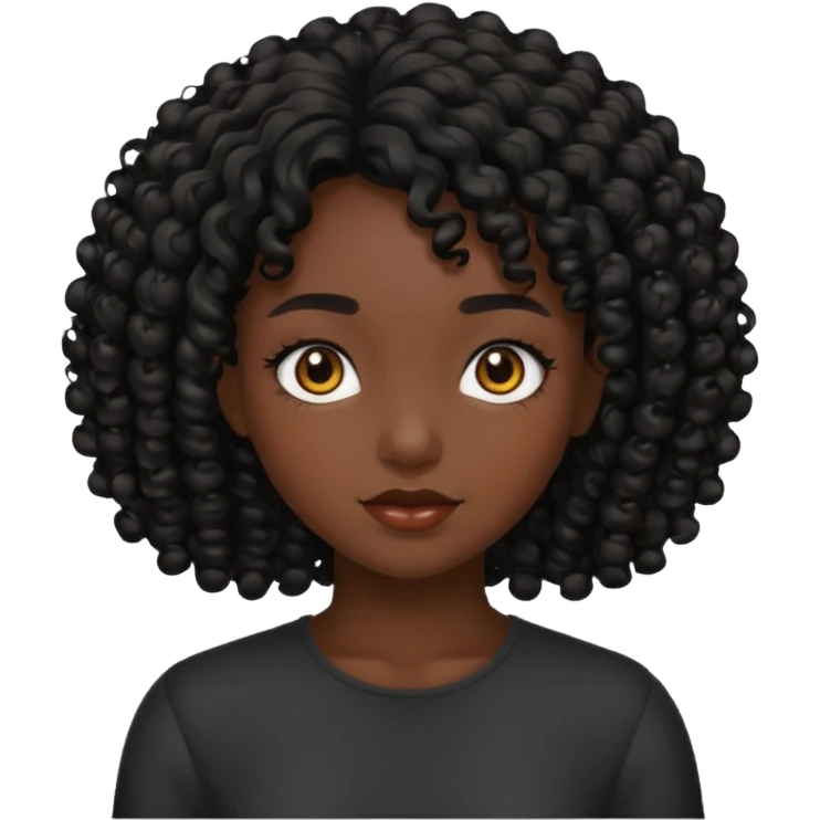 Avatar de chica morena crespa emoji