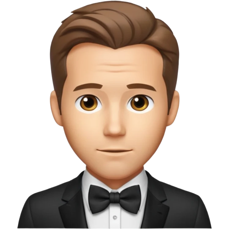 Ryan Reynolds with suit with bow tie emoji
