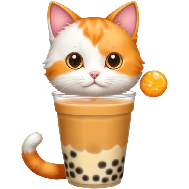cat with bubble tea emoji