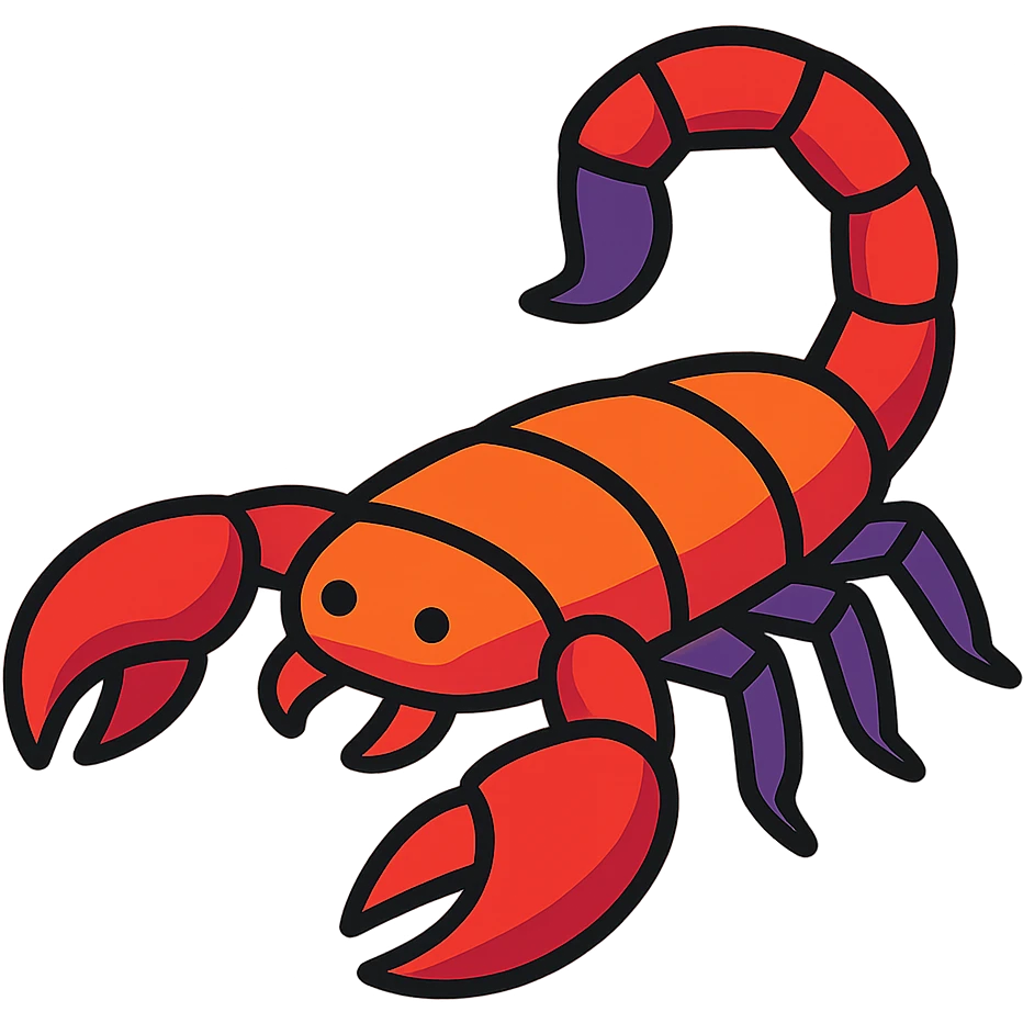 vibrant toon style animated scorpion emoji