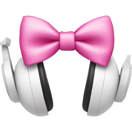 White headphones with pink bows emoji