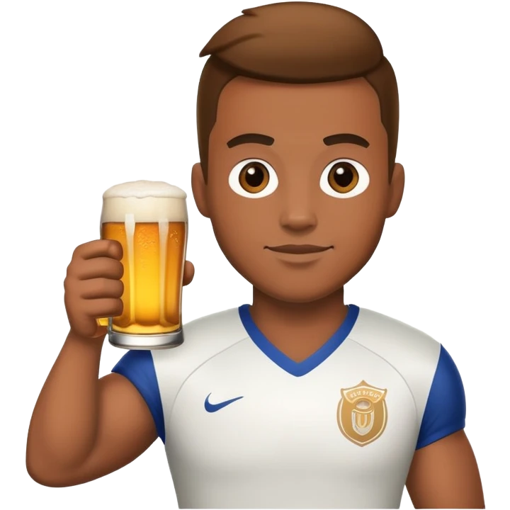 A football player with  beer emoji