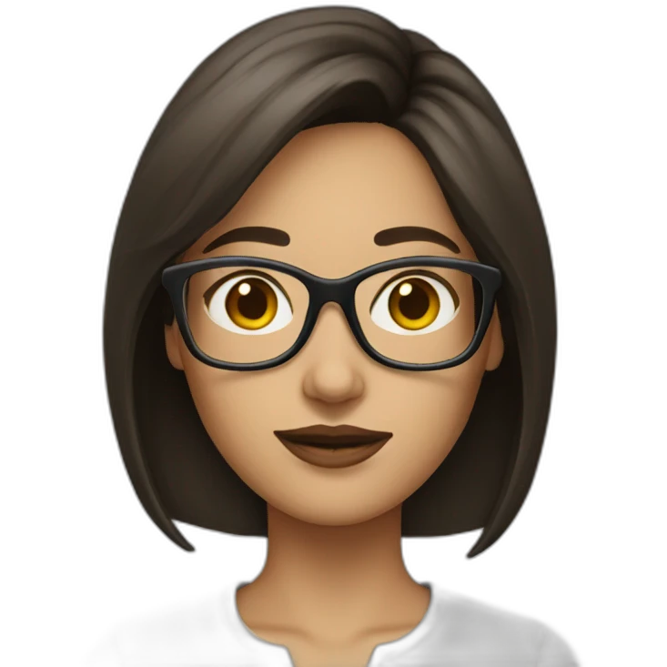 brunette glasses woman emoji
