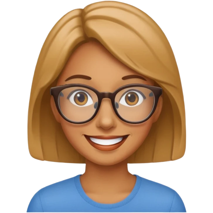 mujer trigueña con lentes emoji