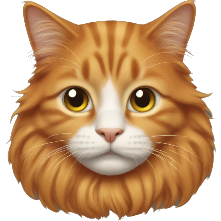 ginger cat with long hair emoji